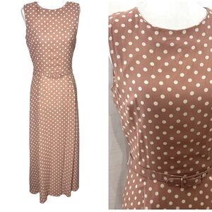My Clothes Pretty Women Polka Dot Sleeveless MIDI Dress Spring Size 6 wedding